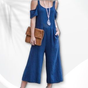 { bobi } - Cold Shoulder Jumpsuit